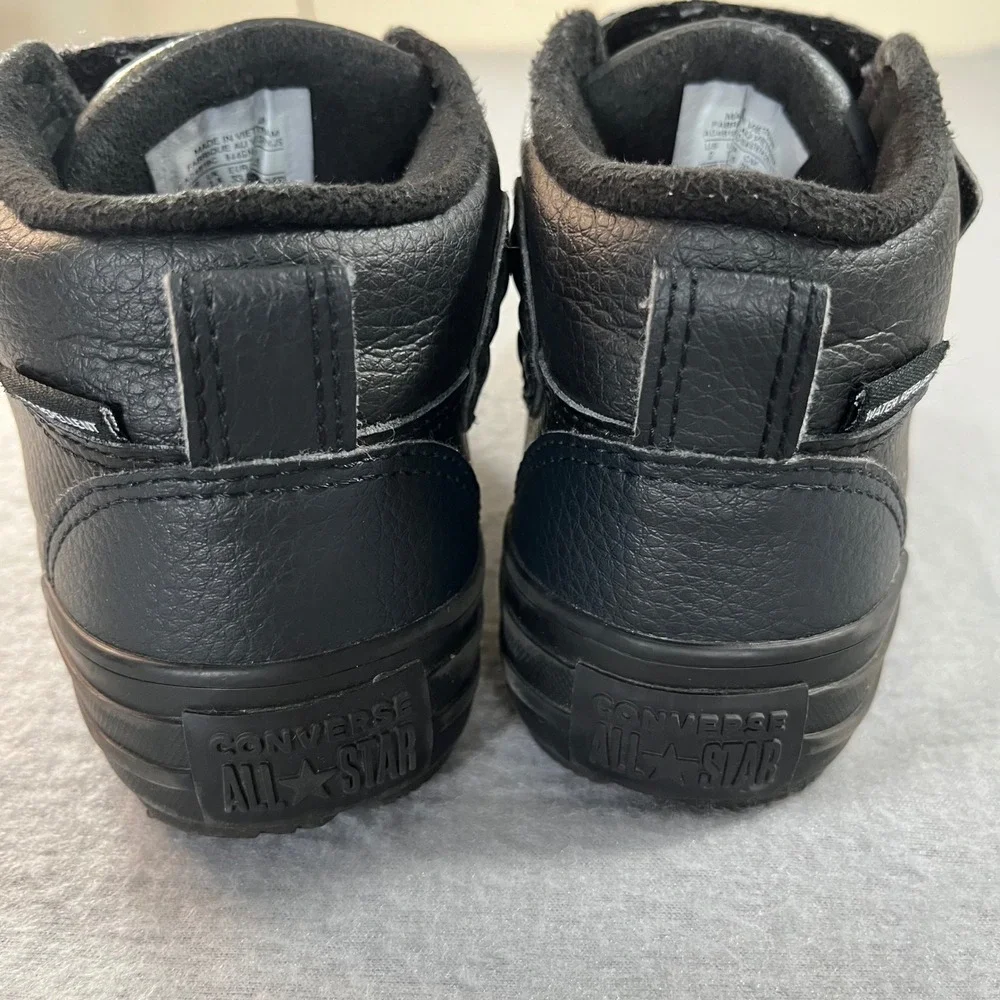 Converse Chuck Taylor All Star Axel Mid Youth Black Leather Sneakers A04818C 2
